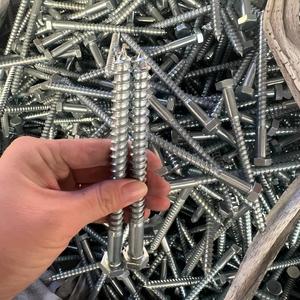 DIN 571 Carbon Steel 4.8 Grade Hex Head Zinc Plated <strong>Wood</strong> <strong>Screws</strong> for Wooden House Construction Metric Sizes M6-M12 Length - Product Image 3