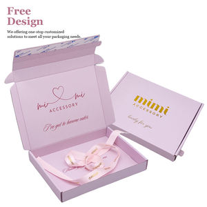 Personnalisé imprimé auto-scellant postal rose clair feuille d'or estampage à chaud bijoux boîte à fermeture éclair auto scellant expédition cadeau emballage boîtes - Product Image 1