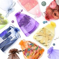 Großhandel: Personalisierte 7x9cm beige Organza-Geschenkbeutel mit Kordelzug für Schmuck, Kosmetik & Süßigkeitenverpackungen
