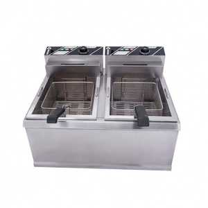 Çift Tank elektrikli patates kızartması ve tavuk fritöz 2 sepet patates cipsi yağı kızartma tavası <span class=keywords><strong>Fast</strong></span> <span class=keywords><strong>Food</strong></span> soba yeni durum - Product Image 6