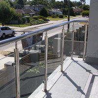 Système de balustrade pour escaliers, poteaux en acier inoxydable et balustrade en verre trempé, poteau en verre pour balcon, garde-corps en verre