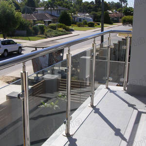 계단 포스트 시스템 난간 스테인레스 스틸 게시물 및 강화 유리 난간 난간 유리 포스트 발코니 유리 난간 - Product Image 6