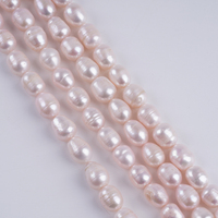 Perles de riz d'eau douce de couleur rose naturelle de qualité supérieure, 7 pouces, 8-9 mm, brins détachés pour la fabrication de bijoux