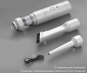 مكنسة صغيرة لاسلكية قابلة لإعادة الشحن 2 في 1 مكنسة كهربائية محمولة لاسلكية بدون أسلاك سيارة صغيرة - Product Image 6