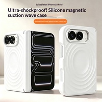 Étui de protection anti-traces de doigts à motif ondulé pour iPhone 18 Duo, coque magnétique en silicone liquide pour écran pliable