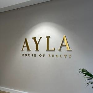 Papan Nama Bisnis Salon kecantikan, tanda Logo potongan Laser kustom tanda bisnis 3D besar untuk dinding - Product Image 3