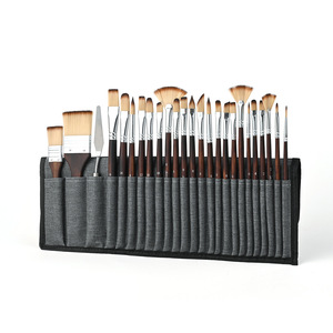 Set di Pennelli per Pittura a Olio con Setole in Nylon, Manico in Legno Nero, Portatile e Pratico - Product Image 3