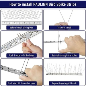 Púas Antipájaros al por Mayor, de Acero Inoxidable, Duraderas, Resistentes al Óxido, Fáciles de Instalar, Púas Repelentes de Aves de 25cm, 33cm, 50cm - Product Image 5