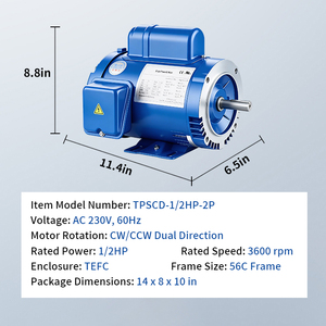 Motor de CA de acero inoxidable - Monofásico para servicio de lavado a presión - 56C - Product Image 2