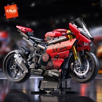 Stok Tersedia CPSIA1:5 Blok Bangunan Kit Sepeda Motor Detail Realistis Puzzle Rantai Roda Belakang Mainan Edukasi Konstruksi