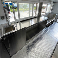 ONLYWE Mobile Street Mini Kitchen Van Chariot Kiosque Remorque Alimentaire Camion sur Roues Pizza Food Truck Taco Truck