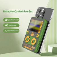 Console de jeu portable DY09 avec fixation magnétique, charge rapide Qi 15W, batterie externe sans fil et filaire, alimentation à clip dorsal