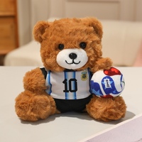 Ours en peluche de football de 20 cm, divers styles de maillots d'équipe, fourrure douce et moelleuse, coton élastique, adorable mascotte, cadeau pour les fans de football