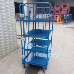 Entrepôt Supermarché Industrie 3 faces Stockage de marchandises Pliable Emboîtable Treillis métallique Conteneur à rouleaux Transport Rolltainer <span class=keywords><strong>Rollcage</strong></span> - Product Image 6