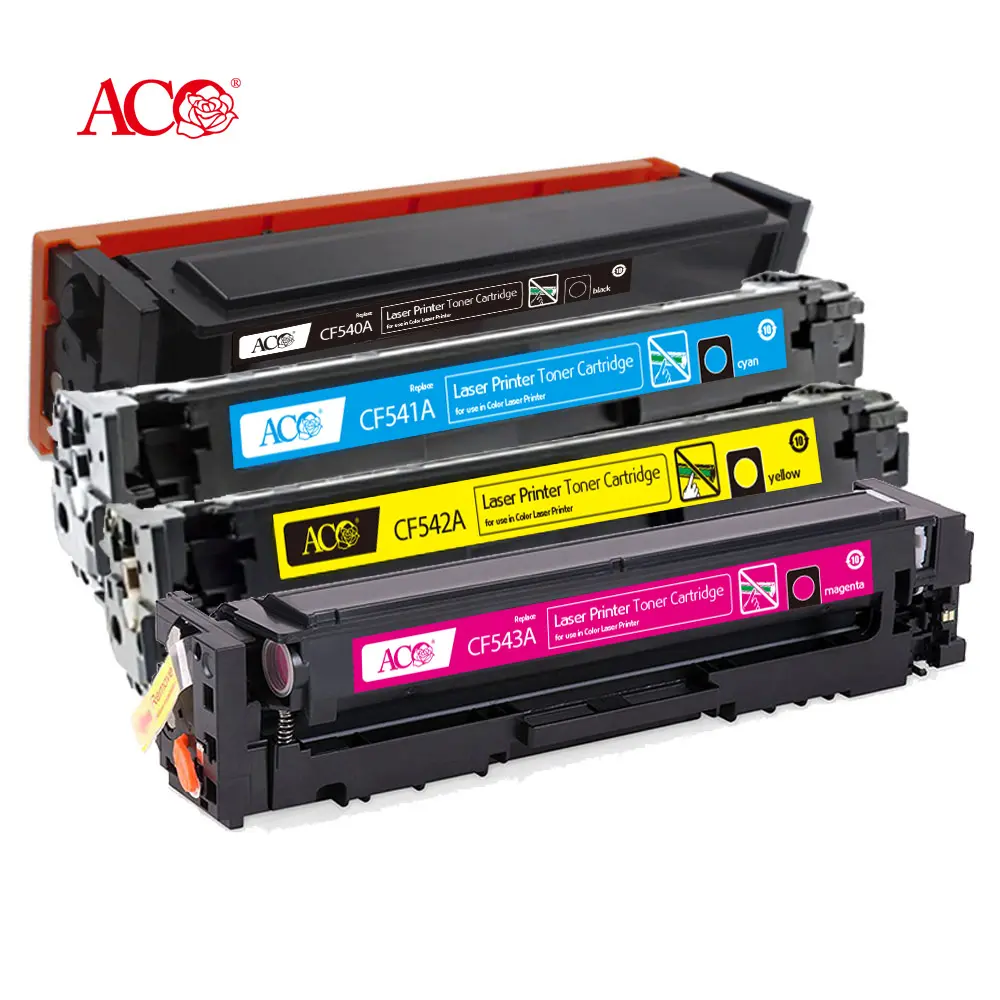 Aco Toner Cartridge Cf540a Cf541a Cf542a Cf543a Cf54 203a Kleur Compatibel Voor Hp M254dw M254nw M280nw M281fdn M281fdw