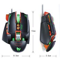 Souris de jeu T-WOLF V9 Light, filaire, programmable, avec éclairage respirant, USB, souris d'ordinateur RGB, souris de jeu pour PC, 8 boutons pour PC