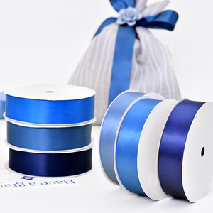 Yama <strong>Ribbon</strong> Hot Sale 28mm 100 Yards Polyester Deep Ocean <strong>Blue</strong> Satin <strong>Ribbon</strong> <strong>Roll</strong> for Gift Wrapping