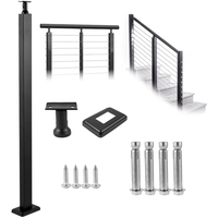 Système de garde-corps en aluminium INOXSTAR pour extérieur, poteaux de garde-corps modernes pour escaliers, accessoires de garde-corps à câbles
