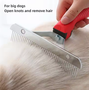 Golden Retriever Husky pastor alemán cepillo de aseo para mascotas peine de acero Cepillos para perros para rastrillo de <span class=keywords><strong>pelo</strong></span> <span class=keywords><strong>largo</strong></span> grande baño y limpieza - Product Image 2