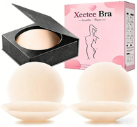 Couvre-mamelons en silicone réutilisables opaques 8 cm, invisibles, non adhésifs, type soutien-gorge – Pack de pétales de poitrine
