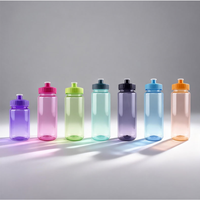 Botella de Agua para Bicicleta de 350 ml/550 ml/700 ml/1000 ml, Libre de BPA, a Prueba de Fugas, con Tapa de Rosca, para Ciclismo y Gimnasio, Botellas de Tritán de Plástico Transparente