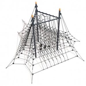 Set di Attrezzature per <span class=keywords><strong>Parco</strong></span> Giochi con Rete da Arrampicata Geometrica per Bambini, Tubi Zincati e Corda da Vela per Parchi Divertimento - Product Image 4