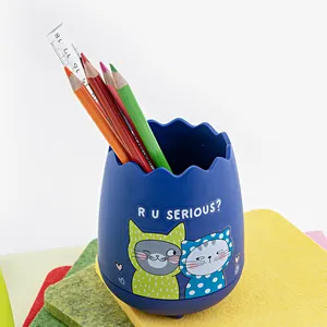 Grappige Slogan Zo Veel Katten Cartoon Plastic Leuke Pen Houder Voor Bureau