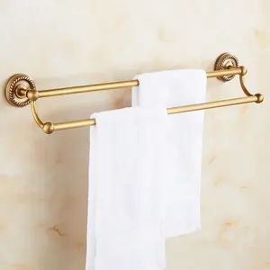 China Simple Style Bobao Antique Brass Hotel Bathroom Accessories Set White Ceramic Soap Holder