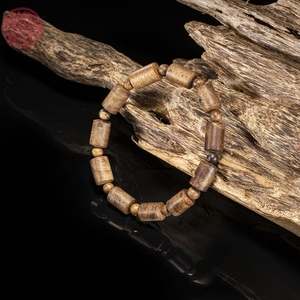 Pulsera Masculina de Agarwood de 8mm con Cuentas de Bambú Ricas en Aceite, Madera de Oud Natural, Joyería Elegante al por Mayor - Product Image 1