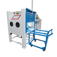 Cabine de sablage automatique robuste pour le nettoyage des métaux, avec plateau tournant et chariot