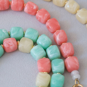 Đầy màu sắc Bead dây đeo cổ tay trang trí nội thất cho điện thoại ly hợp túi vuông Acrylic PURSE Phụ kiện điện thoại di động Dây đeo - Product Image 2