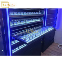 Meubles de présentation de tabac électronique sur mesure en bois et verre avec éclairage LED pour magasin