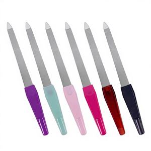 Ametrine Surgical Lima de uñas mini recta promocional de acero inoxidable de doble cara, reutilizable, con mango de plástico duradero, grano 100 - Product Image 2