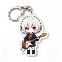 Porte-clés personnalisé en acrylique avec pendentif de personnage d'anime cool et tendance, avec fermoir métallique, pour les amoureux de la musique, breloque pour sac à dos