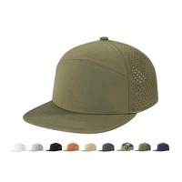 Gorra de Béisbol Personalizada de 6 Paneles con Logotipo Bordado en 3D, Parche de Goma, Impermeable, con Orificios Cortados con Láser, Deportiva, de Golf, Perforada, con Cierre a Presión