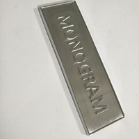 Logo personnalisé à haute brillance pour Machine, étiquette métallique en Nickel brossé 3D avec les bords