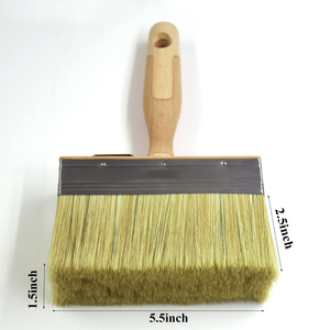 Pinceaux à peinture murale de 5 pouces, manche en bois dur, poils en filament, virole en acier inoxydable, pinceau à peinture pour terrasse - Product Image 2