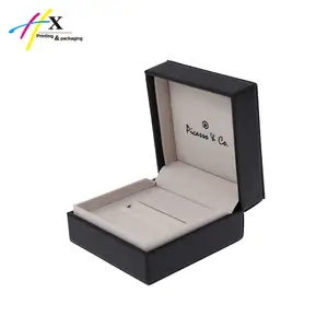 Luxus schwarz Holz nach Maß Ring Box mit Logo