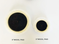 Produits d'entretien automobile : Tampon de polissage et de lustrage en laine 100 % pure, rond, personnalisable, de 3 et 5 pouces, pour carrosseries de voitures et polisseuses de sols