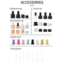 Flacon compte-gouttes en verre noir et or de luxe pour sérum et huile essentielle, vide, avec boîte, 1oz, 2oz, 20ml, 30ml, 50ml, 60ml, 100ml