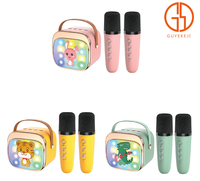 Máquina de Karaoke Infantil P12 con Doble Micrófono Inalámbrico y Luces RGB