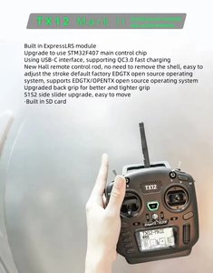 Émetteur radio Radiomaster TX12 EdgeTX ELRS 16 canaux avec gimbals à effet Hall en plastique noir - Product Image 6