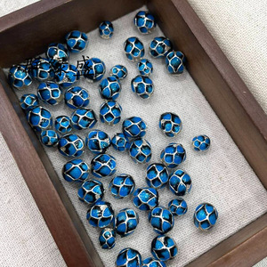 Qunlvsheng Lotus Shape Enamel <b>Beads</b> S925 Sterling <b>Silver</b> Blue Color Scattered <b>Beads</b> For DIY Bracelet Necklace Making - Product Image 3