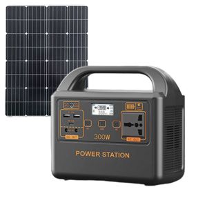 Estación de energía solar de emergencia LiFePO4 de 300W para exteriores con controlador MPPT, inversor de onda sinusoidal modificada, arrancador de baterías y puerto para RV - Product Image 1