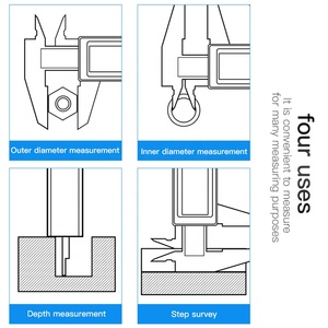 Calibrador de precisión deslizante KS-905100 de 100/150/200/300 mm, calibrador <span class=keywords><strong>Vernier</strong></span> de acero, <span class=keywords><strong>plástico</strong></span>, acero inoxidable endurecido, eléctrico - Product Image 2