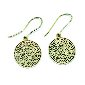 Women's Gold Color Brass Dangle <b>Earrings</b> Younger Girls' <b>Fashion</b> Drop <b>Earrings</b> with Dangling Design - Product Image 1