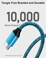 Pabrik Bersertifikasi CE Rohs UL Kabel USB-C Berbahan Nilon Kepang Kabel Tipe C Cepat Transfer Data USB2.0 480mbps Sesuaikan Panjang Warna