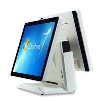 Tablette POS tout-en-un de 17 pouces à double écran tactile Terminal à fenêtre capacitive Système de caisse enregistreuse Écran tactile haute visibilité I3
