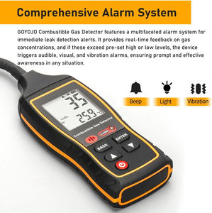 GOYOJO <span class=keywords><strong>Détecteur</strong></span> de fuite de <span class=keywords><strong>gaz</strong></span> 0-9999 PPM <span class=keywords><strong>Gaz</strong></span> <span class=keywords><strong>Propane</strong></span> naturel Alarme de <span class=keywords><strong>gaz</strong></span> combustible Affichage LCD Utilisation domestique industrielle en laboratoire - Product Image 2