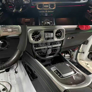 Cache-panneau de base de souris en fibre de carbone sèche noir brillant pour console centrale intérieure Carracing G Wagon W464 G500 G63 2019-2024 - Product Image 6